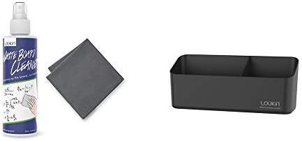 pacote de acessórios de quadro branco de Loukin | Kit de limpador de quadro branco não tóxico e suporte de marcador magnético e adesivo