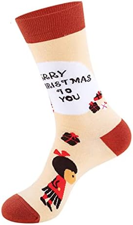Meias de Natal para Mulheres Diversão Diversão Coloque Meias de Férias de Algodão Funny Novelty Socks Merry