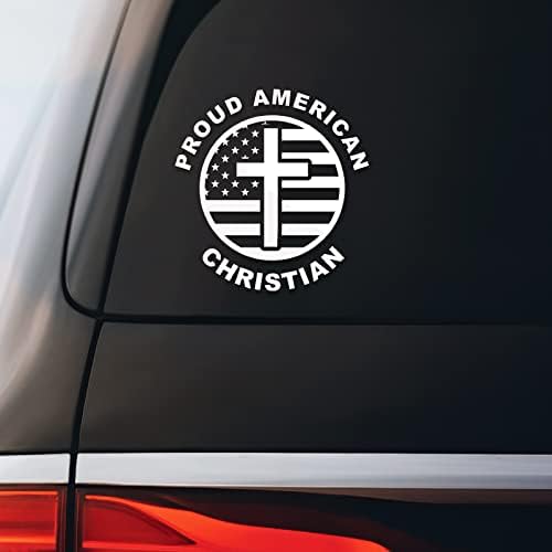 Orgulhoso American Christian Sticker Decal Notado Laptop 4 X5.5