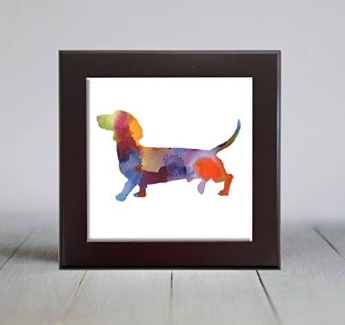 Abstrato dachshund cão aquarela aquarela de arte decorativa
