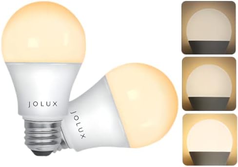 Lâmpadas LED Jolux A19 de 3 vias, 40 60 100 watts equivalentes, base E26, 5/9/15W, 500/1000/1500LM/3000K/120V/3way
