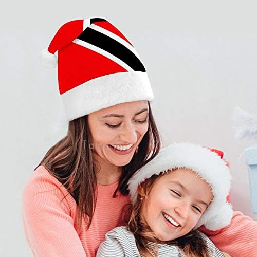 Chapéu de Papai Noel de Natal, Trinidad e Tobago Flag de chapéu de férias de Natal para adultos, Hats de Natal de Comfort Unisex Comfort Para o ano novo Festive Festume Holiday Party Event