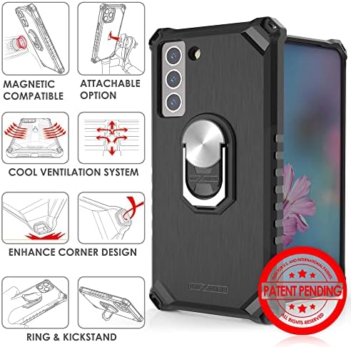 Beyond Cell Tri-Shield Ring Kickstand Phone Case com coldre de cinto compatível com Samsung Galaxy S21 Fe 5G Suporte Montante Mãe