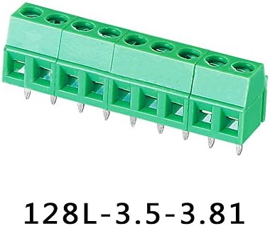 E-SIMPO® 20pcs 3,5 mm Bloco de parafuso de parafuso PCB divisível 128-3.5-2p 2Poles 3 3,5 mm Pit para parafuso PCB Conector de bloco de fio 300V/10A 24-12AWG ROHS