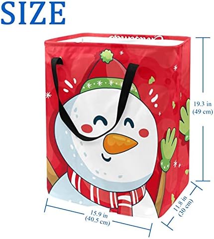 Linda boneco de neve hat scraf chapéu feliz natal lavanderia de lavanderia lixo de armazenamento dobrável com alças para cesto, quarto infantil, armazenamento de brinquedos