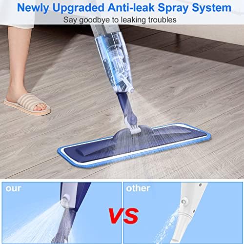 MOPS BEYOCO Microfiber Spray para limpeza do piso com almofadas laváveis ​​reutilizáveis ​​de 3pcs - esfregaço