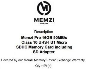 MEMZI PRO 16GB CLASS 10 90MB/S MICRO SDHC CARTÃO de memória com adaptador SD para Motorola Moto G5, G5 Plus, G4