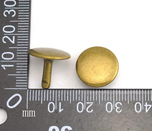 Wuuycoky bronze bronze tampa dupla fruta de couro tubular pregos de metal tampa 15 mm e pacote de 12