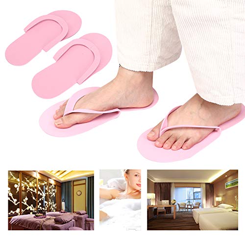 12 pares de chinelos descartáveis ​​portáteis, chinelos de hotel de viagem confortáveis ​​e confortáveis, chinelos