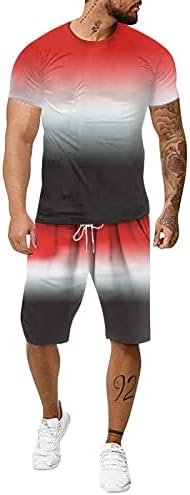 2 peças de suor de verão para homens camisetas casuais de manga curta e shorts de roupas esportivas