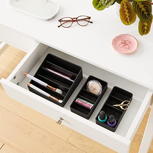 Idesign The Sarah Tanno Collection Silicone Makeup Palette Holder and Cosmetic Organizer, Black