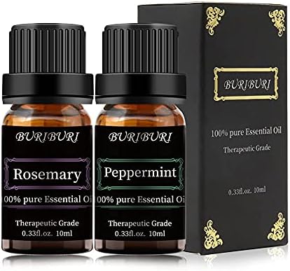Rosemary e óleos essenciais de hortelã -pimenta, puro, não diluído, natural e orgânico Aromaterapia Gift Gift Gift, 10mlx2