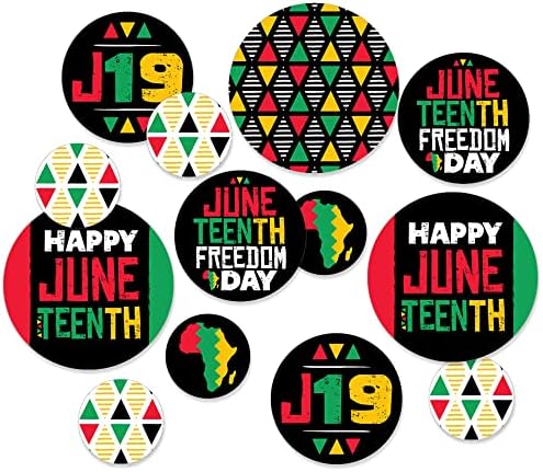 Big Dot of Happiness Happy Juneteenth - Freedom Day Party Giant Circle Confetti - Decorações de festas - grande