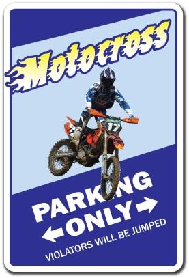 Motocross Alumínio Sinal de estacionamento Dirt Dirty Bike Racing Helmet Biker Racer | Interno/externo | 24 de