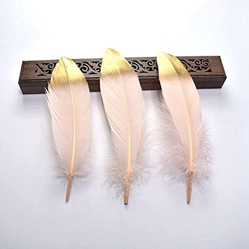10pcs/lote Golden Goose Feather para artesanato Handmade Home DIY 15-20cm Plumes para colorir Jóias