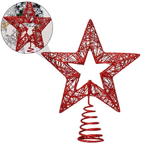 Árvore de Natal de Valiclud Adornamento da Árvore de Natal Topper Hollow Star Tree Topper Glitled Metal Tree Star Decoração de Natal para Festas de Férias de Férias de Natal de Natal