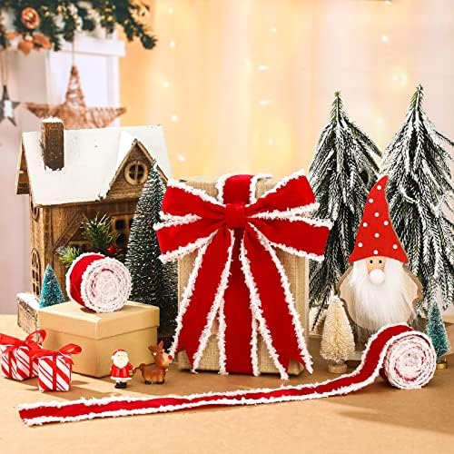2 rolos fitas de veludo de natal fitas decorativas rolos artesanato fita de fita de fita diy fita fita de borda de borda para artesanato decoração de férias de Natal artesanal