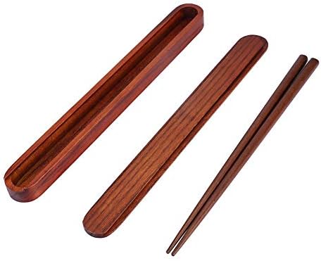Pauzinhos de madeira liuldashun, pauzinhos portáteis de madeira com punhos de madeira de madeira de madeira box de caixa de mesa de mesa de mesa para viajar ao ar livre