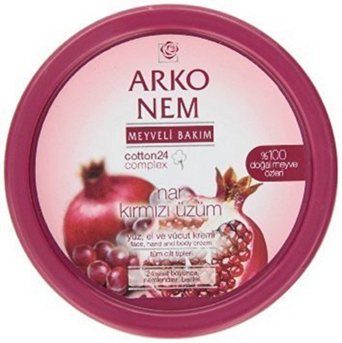 Arko Nem romã e uva vermelha, creme de uva, mão e corpo, 150g