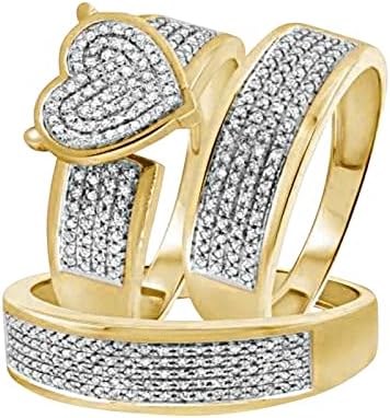2023 Novas damas brilhantes diamante completo diamante duplo conjunto de anel de anel de promessa de anel de zirconia