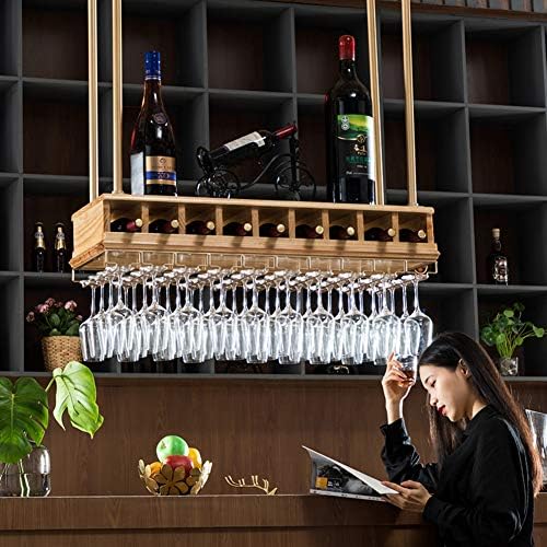 Rack de holwarware suspenso ajustável europeu, suporte de garrafa de vinho montado na parede Plataforma flutuante de mesa de armazenamento de cortiça para cozinha de cozinha em casa B L100XW35cm