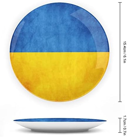 Placas decorativas de china de cerâmica bandeira ucraniana retro ucraniana com ornamentos pendurados em pratos de jantar