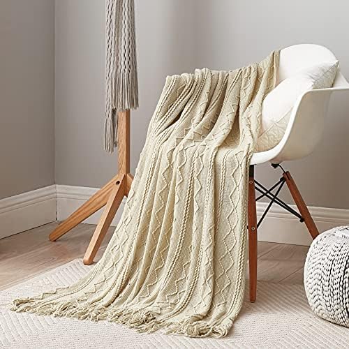 Dream Sunset Knit arremesso de arremesso de 50 x 60 polegadas, para sofá, sofá, cama e decoração. Super macio, confortável e leve. Padrão original com franjas de borla. Sunrise Orange