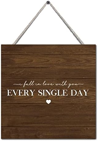 Eu me apaixonei por você todos os dias placas de madeira decoração de casa citações românticas rústico Valentines