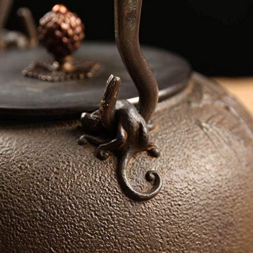 Pote incrustado sem revestimento de ferro fundido para água fervente para fazer chá e vasos de ferro fundido é muito apertado, lsxysp, ferro fundido, 21,5x18.5x9.5cm