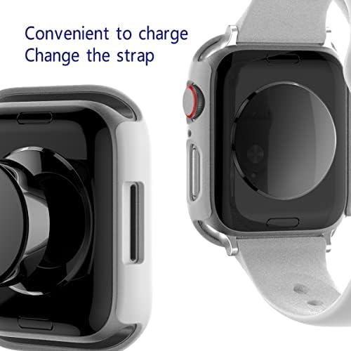 Soon Caso compatível com o protetor de tela Apple Watch Series 7, 2 pacote de aresta de proteção