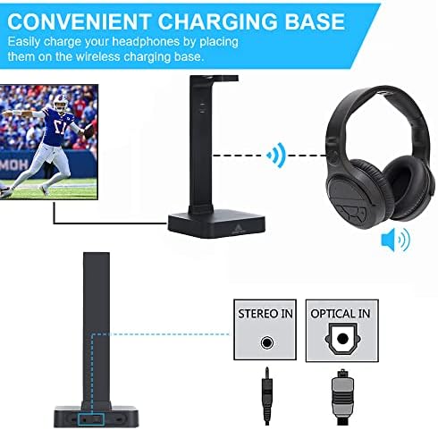 Ansten Wireless Headphones para assistir TV com Digital Optical RCA 2.4GHz RF Transmissor de carregamento