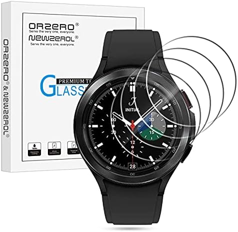 OrZero compatível para Samsung Galaxy Watch 4 Classic 46mm Protetor de tela de vidro temperado, bordas de arco