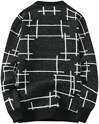 Camisolas para homens, suéter masculino Sweater Sweater Soft Térmico mato de malha listrado colorido,