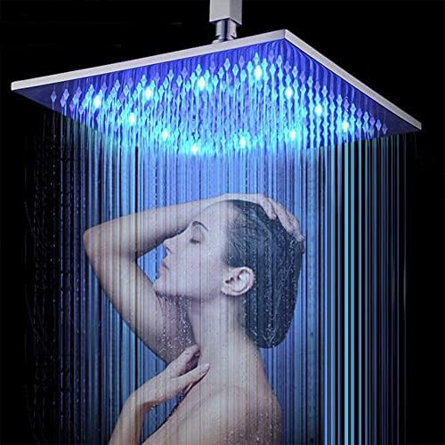 Saeuwtowy de 12 polegadas LED chuva de chuveiro montado na parede da cabeça ou níquel de níquel