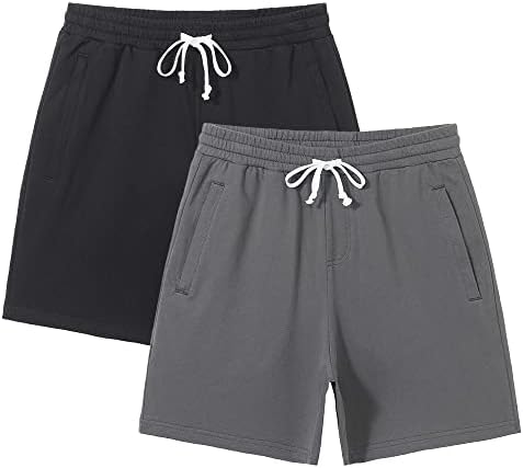 Shorts de ginástica atlética masculinos com bolsos com zíper 5.5 Cantura elástica Casual Sweat calça