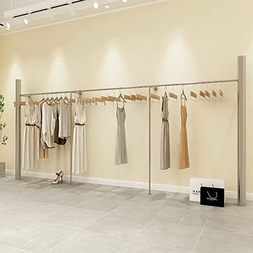 Rack de roupas Simplicidade, coluna dupla face aço inoxidável Rack de exibição de roupas de aço, tipo: CGK02