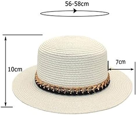 Cadeia de verão chapéu de palha de palha liso de verão ao ar livre de lazer de sol chapéu de lapidação de lapidação de lã de lã de lã de lã para mulheres