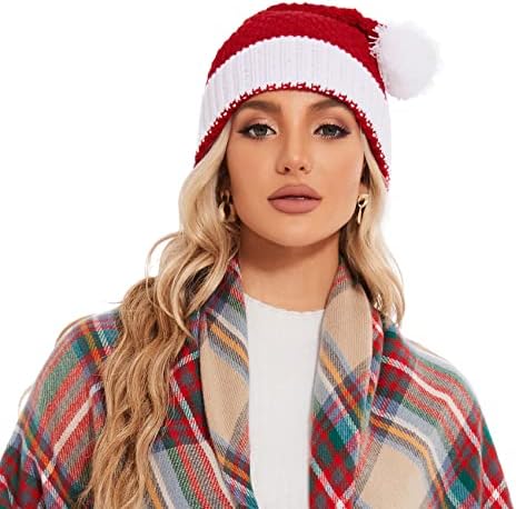 Durio Papai Noel Hat adulto chapéu de natal macio feminino gorro vermelho inverno winter warm natal chapé para