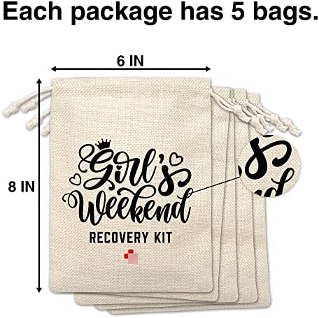 Sacos de kit de ressaca, sacolas de festas de despedida de fim de semana para meninas para chuveiro