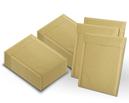 Amiff Pack de 25 Mailers de bolhas amarelas 6,5 x 9 envelopes acolchoados de almofada de papel 6 1/2 x 9 sacolas de remessa com casca e selo para enviar embalagens e embalagens em movimento, bolsas com amortecimento