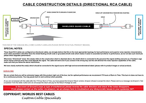 Par de cabo RCA de 5 pés-Gotham GAC-4/1 Star-Quad Audio Interconect Cable com conectores RCA de ouro NYS de