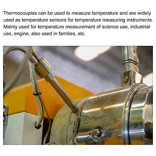 Meccanidade Sensor de temperatura de temperatura M8 Sondas de temperatura do parafuso Termopar e tipo de isolamento de 16 pés de 0 a 400 ° C