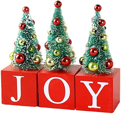 Mini Mini Árvore de Natal Base de Madeira Sisal Árvore de Natal Bola Candy Decoração de Decoração Decoração de Casa Decoração Vintage Conjunto de Ornamento