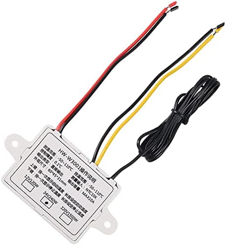 Módulo de controlador de temperatura do LED digital, XH -W3001 Mini Termostato Switch com sonda de sensor à prova d'água, programável -50 a 110 graus de resfriamento de aquecimento de termostato