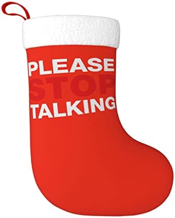 CutedWarf, por favor, pare de falar de meias de Natal de Natal ornamentos de férias de Natal, lareira pendurada