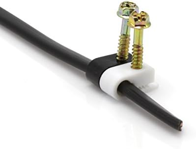 O CIMPLE CO - Clipes de cabos coaxiais únicos, Cat6, clipe de cabo elétrico, 1/4 em clipe de parafuso e fixador, preto