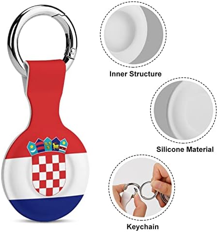 Caixa de silicone impressa na bandeira da Croácia para Airtags com Capitão de Proteção Tag Tag Finder Accessories