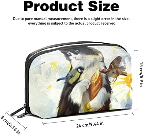 Bolsa de maquiagem de viagem sacos de maquiagem de bolsa de higieness à prova d'água para mulheres e meninas, Animal