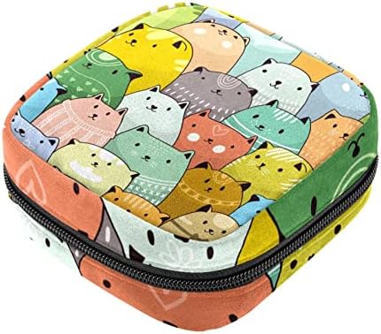 Bolsa de produtos para kits de período portátil Feminino Bolsa para meninas para almofadas Bolsa e tampões com zíper, engraçado colorido