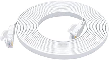 MONOPRICE CAT6 Ethernet Patch Cabo - 10 pés - Branco | RJ45, Flat, 550MHz, UTP, fio de cobre